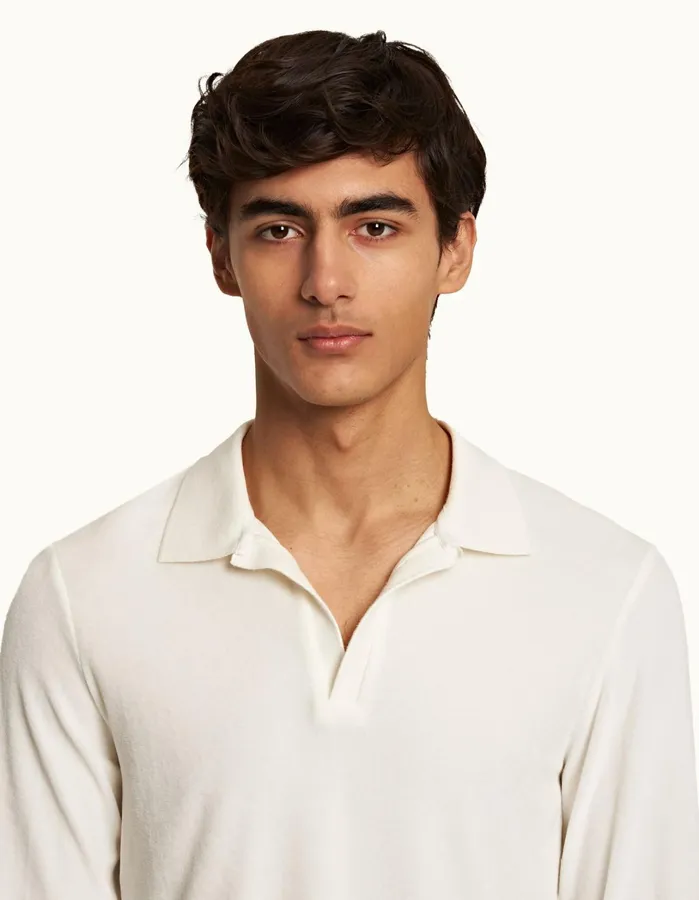 Orlebar Brown Polo Shirts Men Bouvet Towelling Sandbar