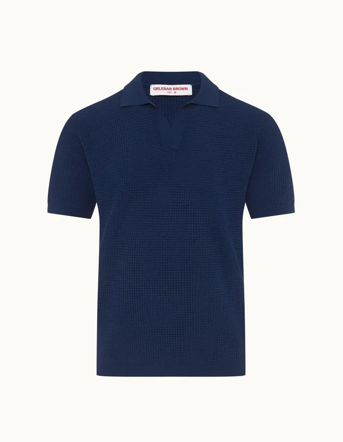 Orlebar Brown Polo Shirts Men Roddy Lagoon Blue