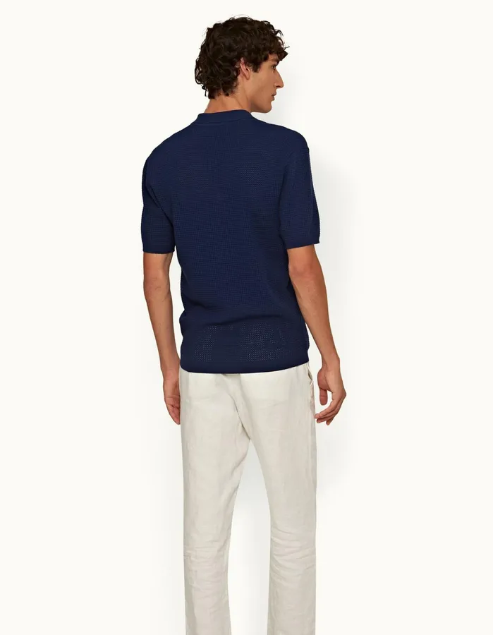 Orlebar Brown Polo Shirts Men Roddy Lagoon Blue