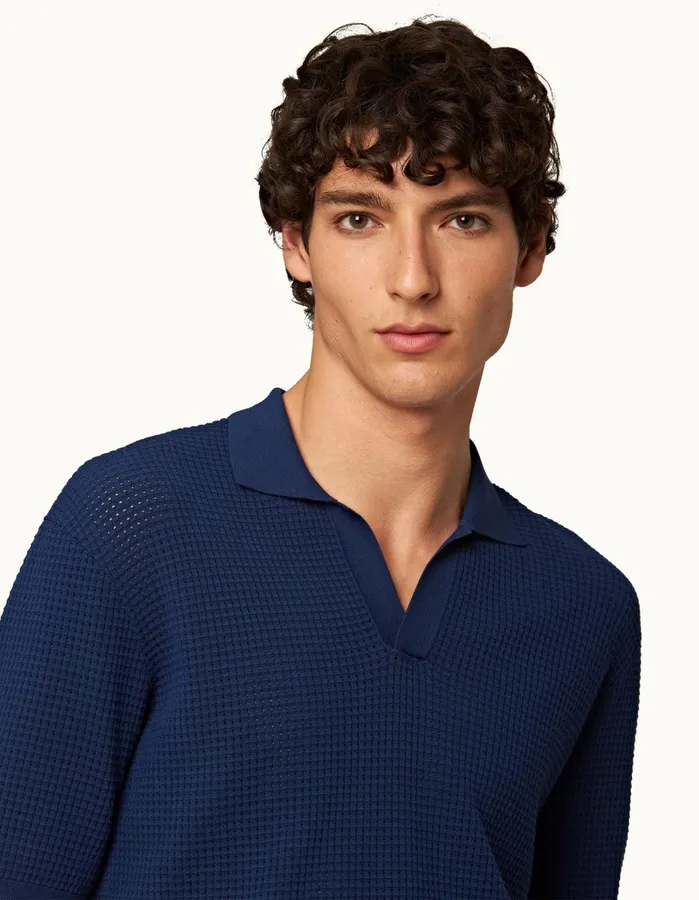 Orlebar Brown Polo Shirts Men Roddy Lagoon Blue