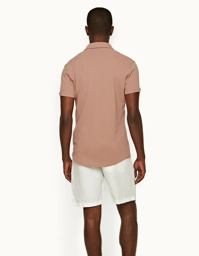 Orlebar Brown Polo Shirts Men Sebastian Caramel Pink