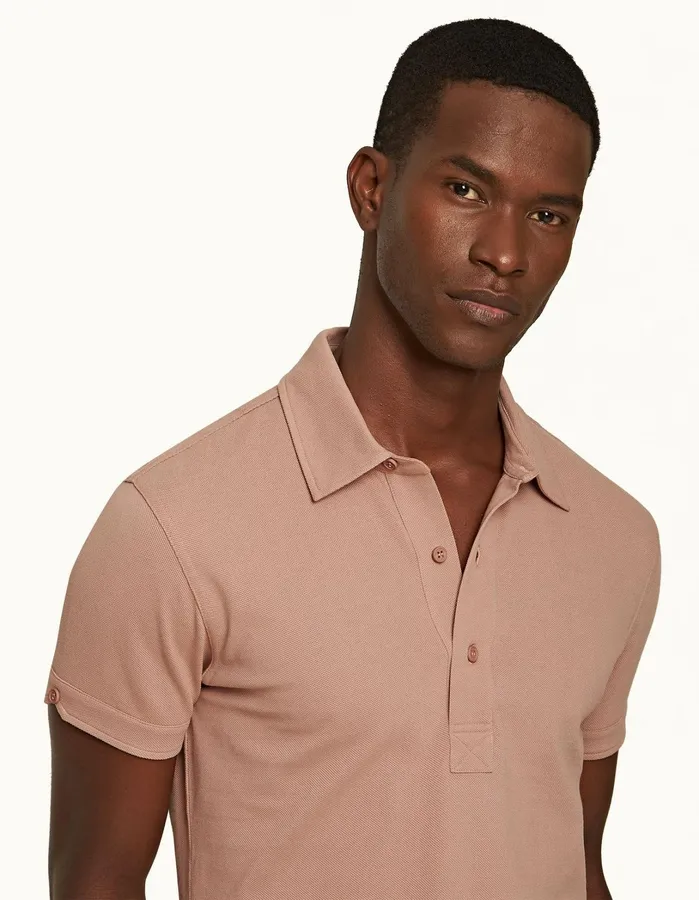 Orlebar Brown Polo Shirts Men Sebastian Caramel Pink