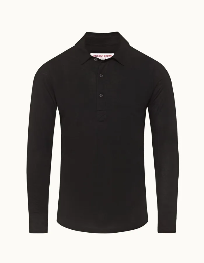 Orlebar Brown Polo Shirts Men Sebastian Cashmere Black