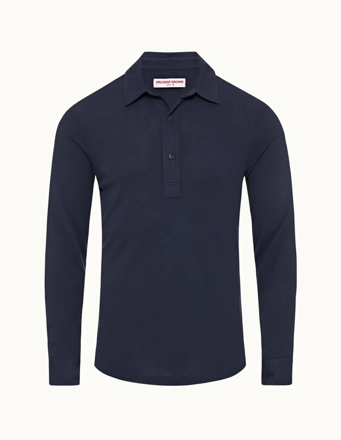 Orlebar Brown Polo Shirts Men Sebastian Cashmere Lagoon Blue