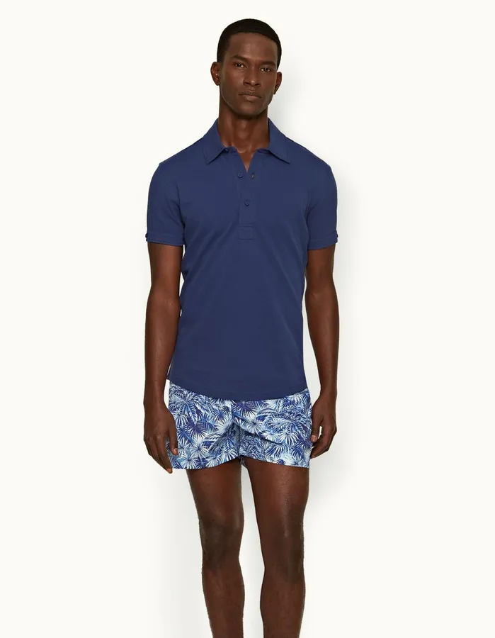 Orlebar Brown Polo Shirts Men Sebastian Lagoon Blue