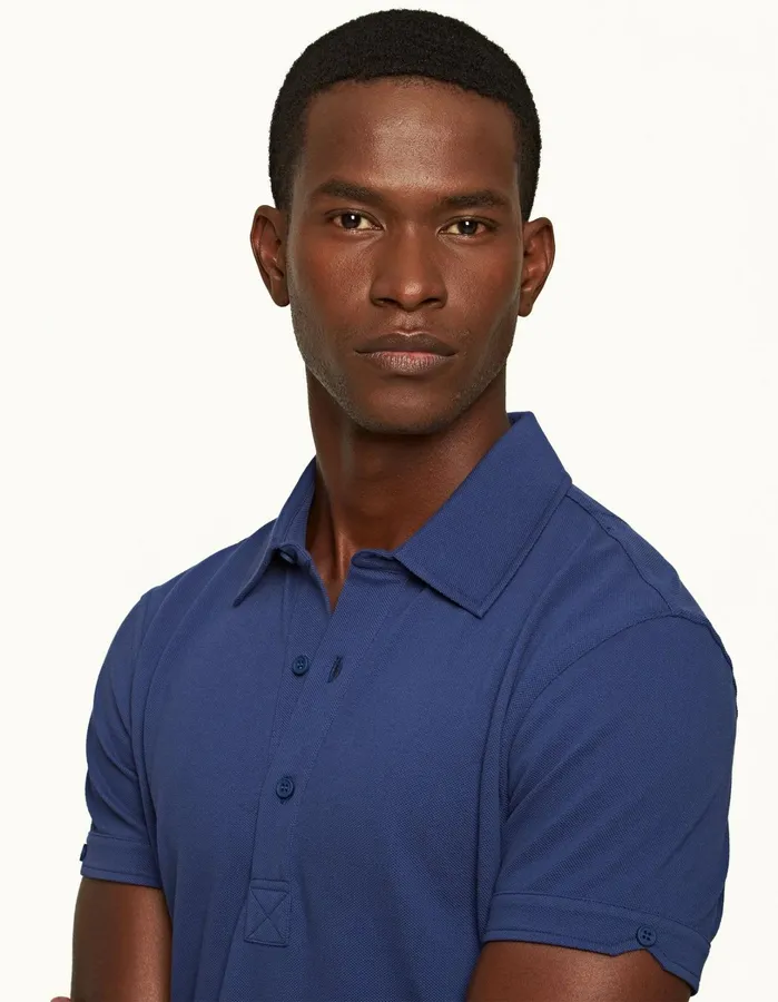 Orlebar Brown Polo Shirts Men Sebastian Lagoon Blue