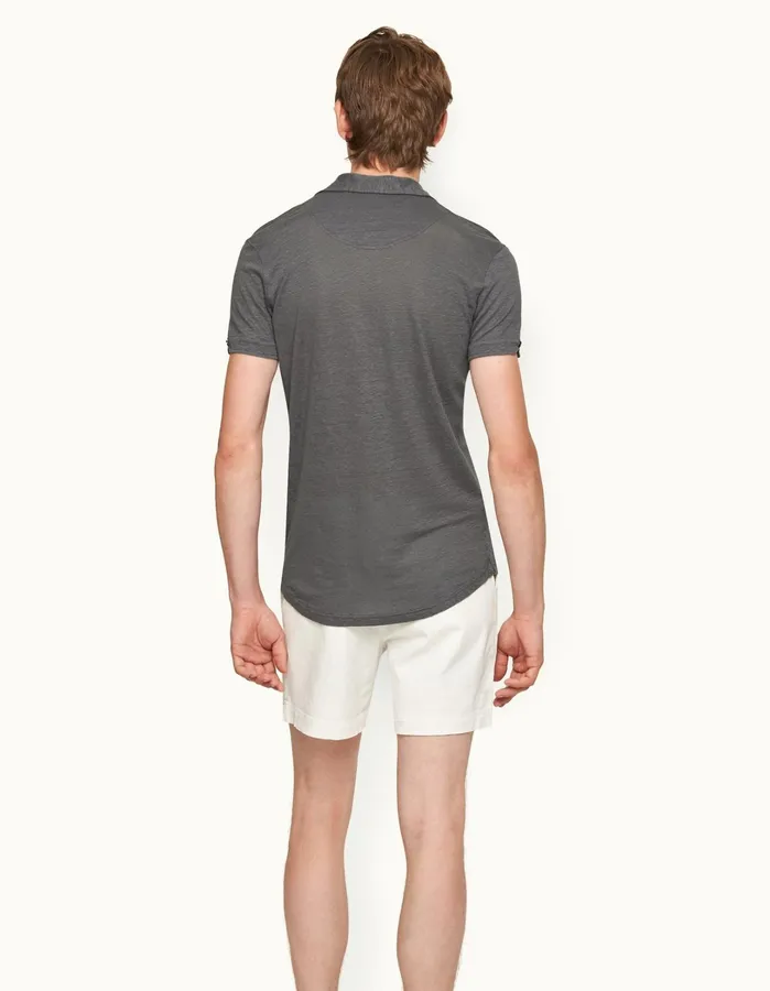 Orlebar Brown Polo Shirts Men Sebastian Linen Granite