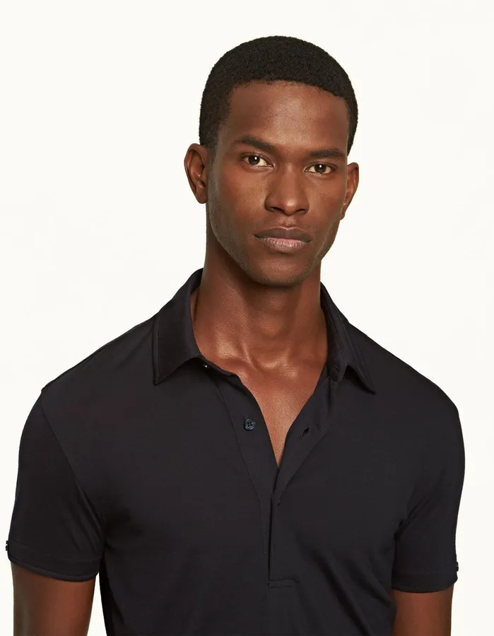 Orlebar Brown Polo Shirts Men Sebastian Merino Night Iris