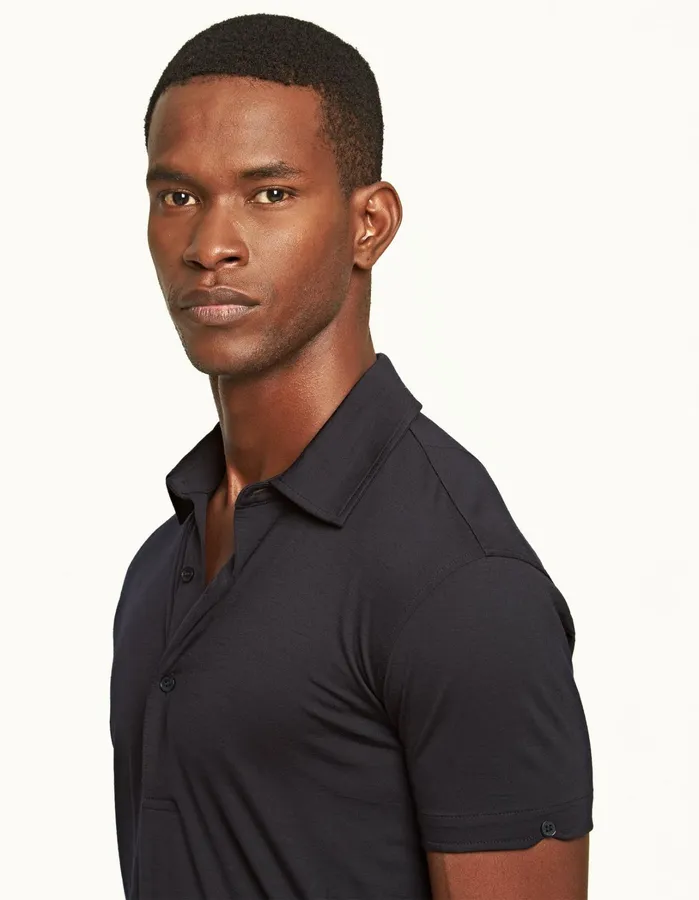 Orlebar Brown Polo Shirts Men Sebastian Merino Night Iris