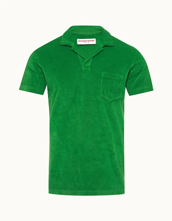 Orlebar Brown Polo Shirts Men Terry Towelling Coastal Garden
