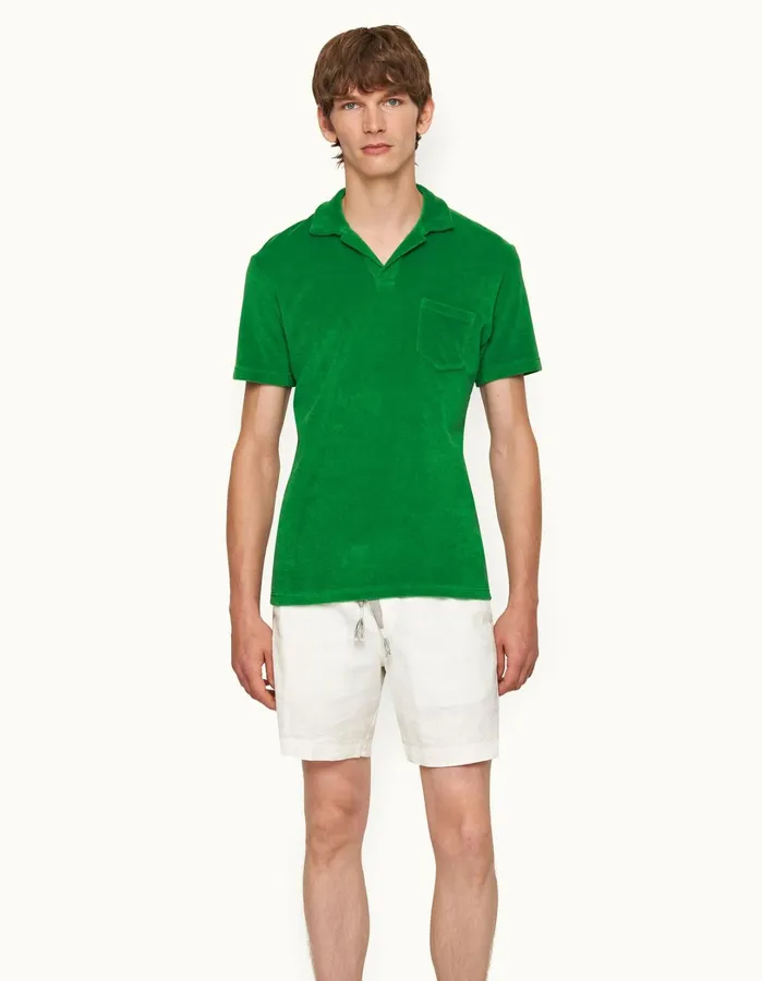 Orlebar Brown Polo Shirts Men Terry Towelling Coastal Garden