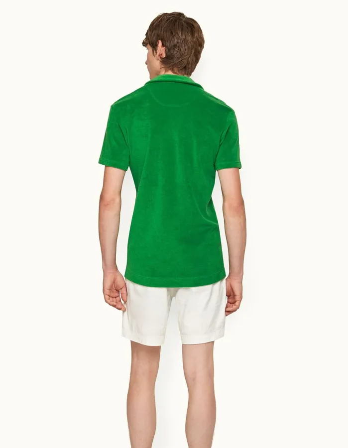 Orlebar Brown Polo Shirts Men Terry Towelling Coastal Garden