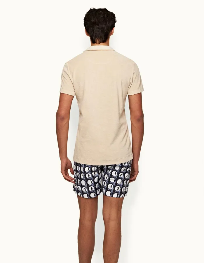 Orlebar Brown Polo Shirts Men Terry Towelling Taupe