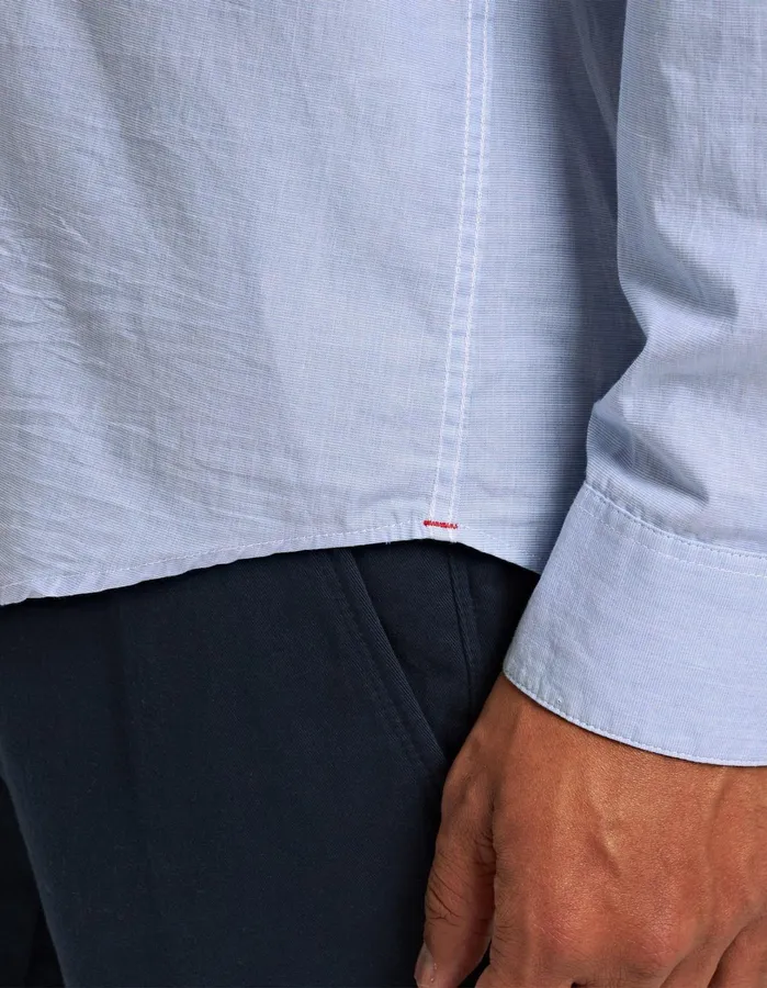 Orlebar Brown Shirts Men Giles Chainstitch Ice Bluewhite