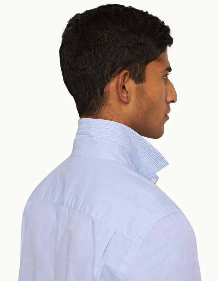 Orlebar Brown Shirts Men Giles Chainstitch Ice Bluewhite