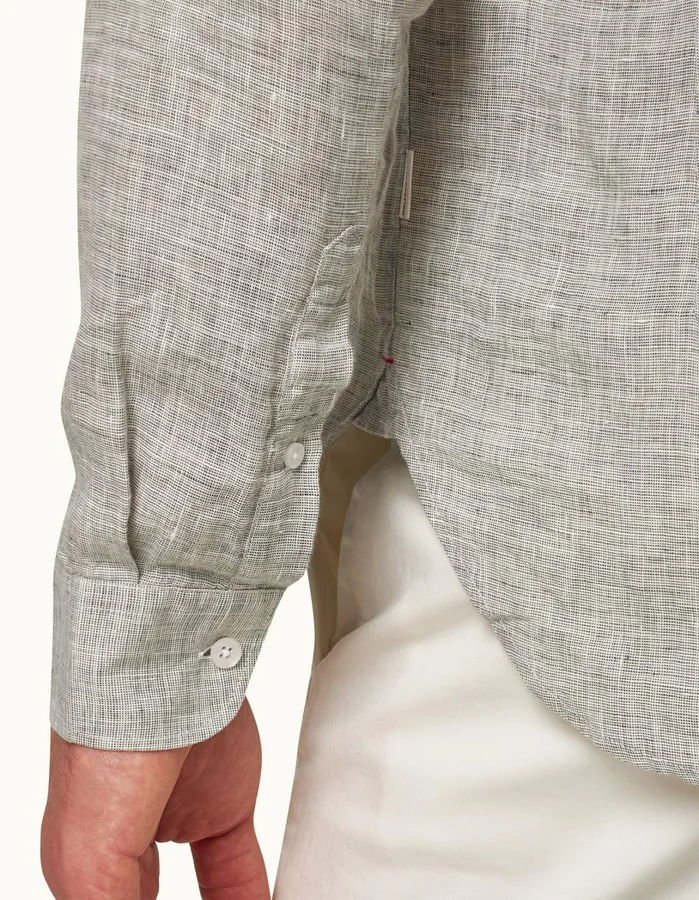 Orlebar Brown Shirts Men Giles Linen Graphitewhite