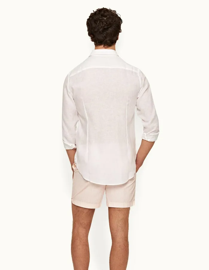 Orlebar Brown Shirts Men Giles Linen Matchstickwhite