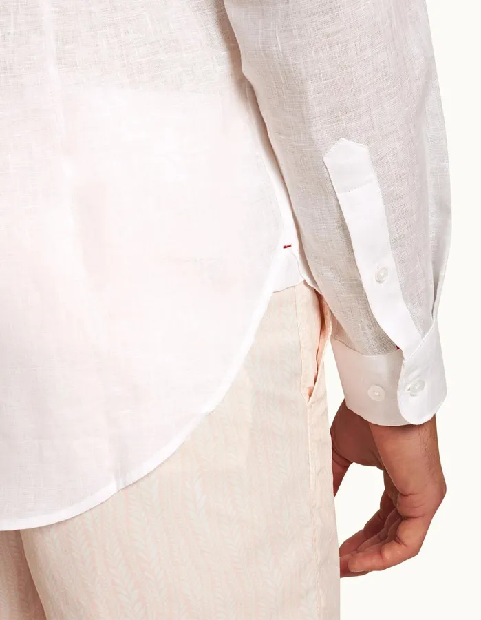 Orlebar Brown Shirts Men Giles Linen Matchstickwhite
