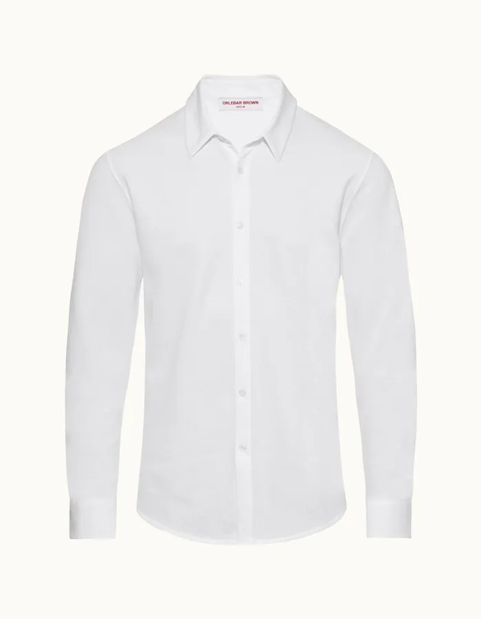 Orlebar Brown Shirts Men Giles Pique White
