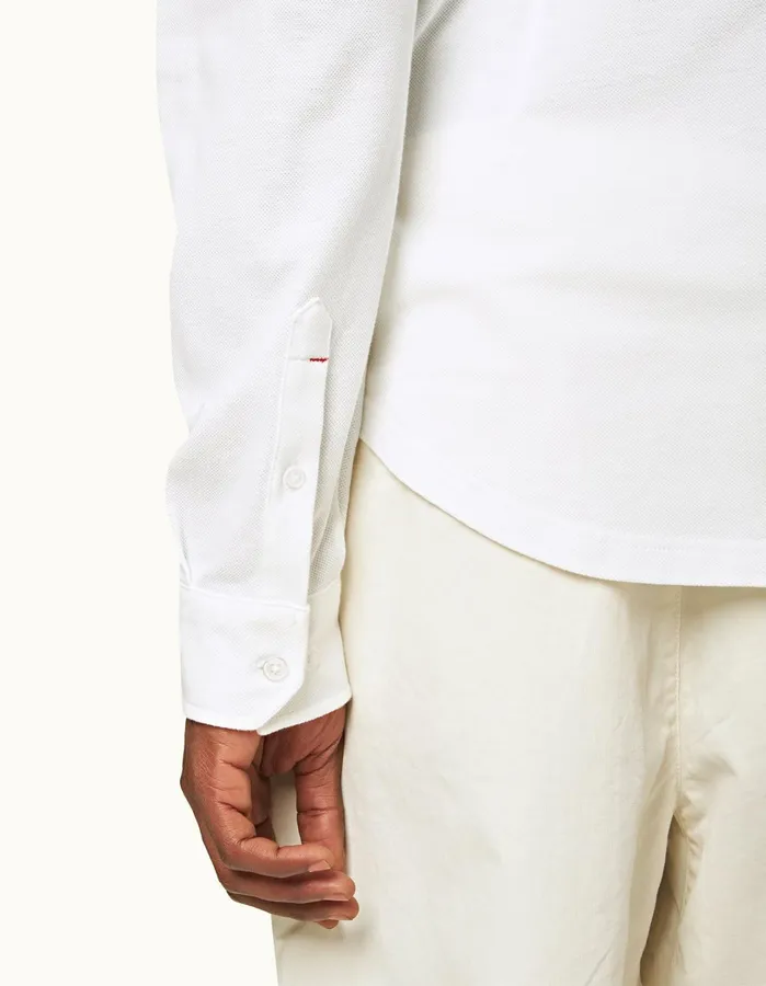 Orlebar Brown Shirts Men Giles Pique White