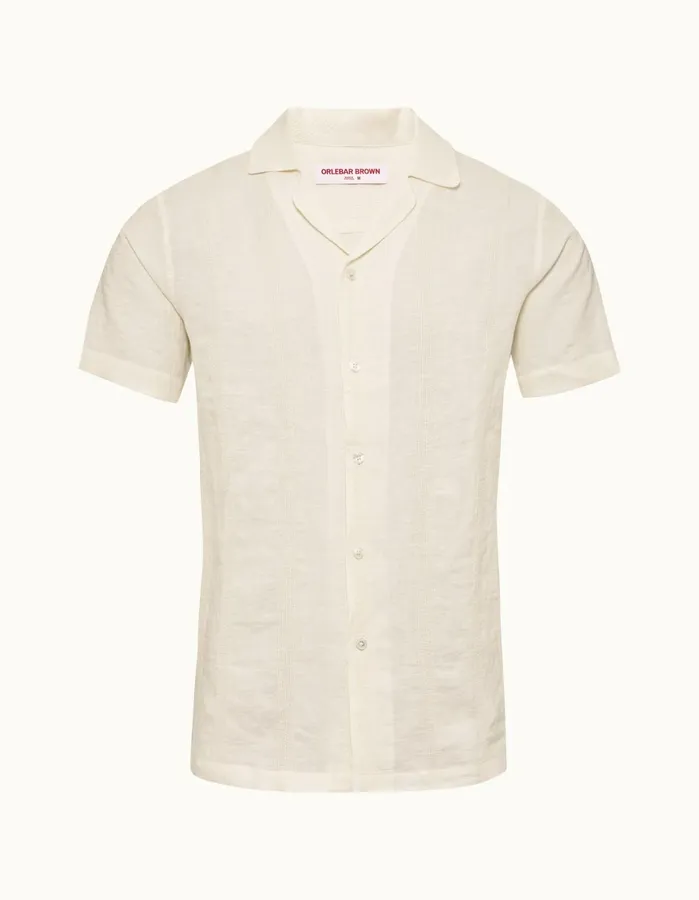 Orlebar Brown Shirts Men Hibbert Linen Sandbar