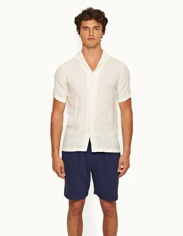 Orlebar Brown Shirts Men Hibbert Linen Sandbar
