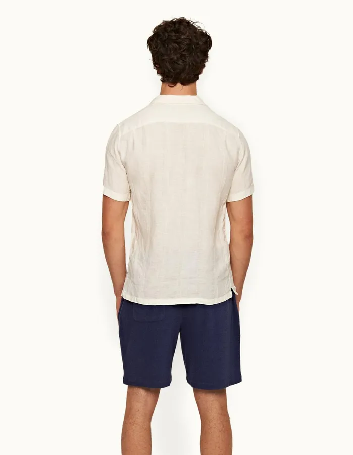 Orlebar Brown Shirts Men Hibbert Linen Sandbar