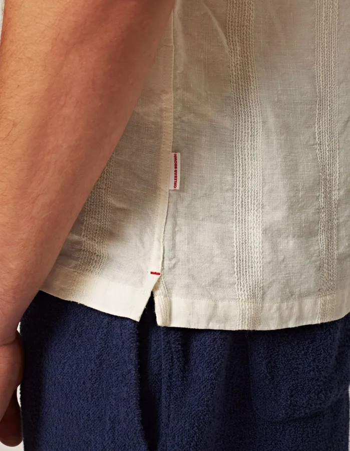 Orlebar Brown Shirts Men Hibbert Linen Sandbar