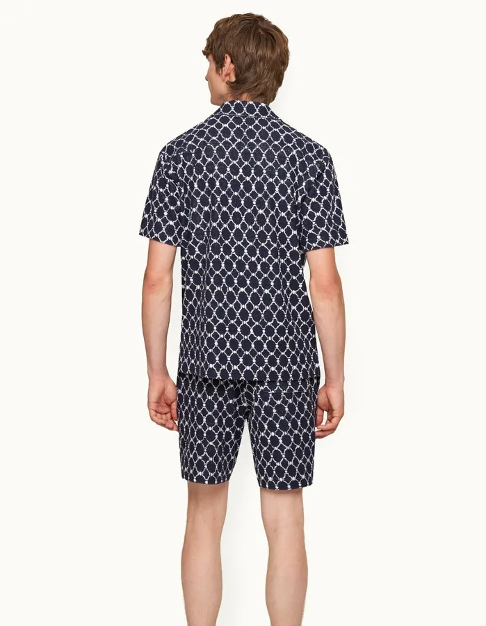 Orlebar Brown Shirts Men Howell Towelling Midnight Navy