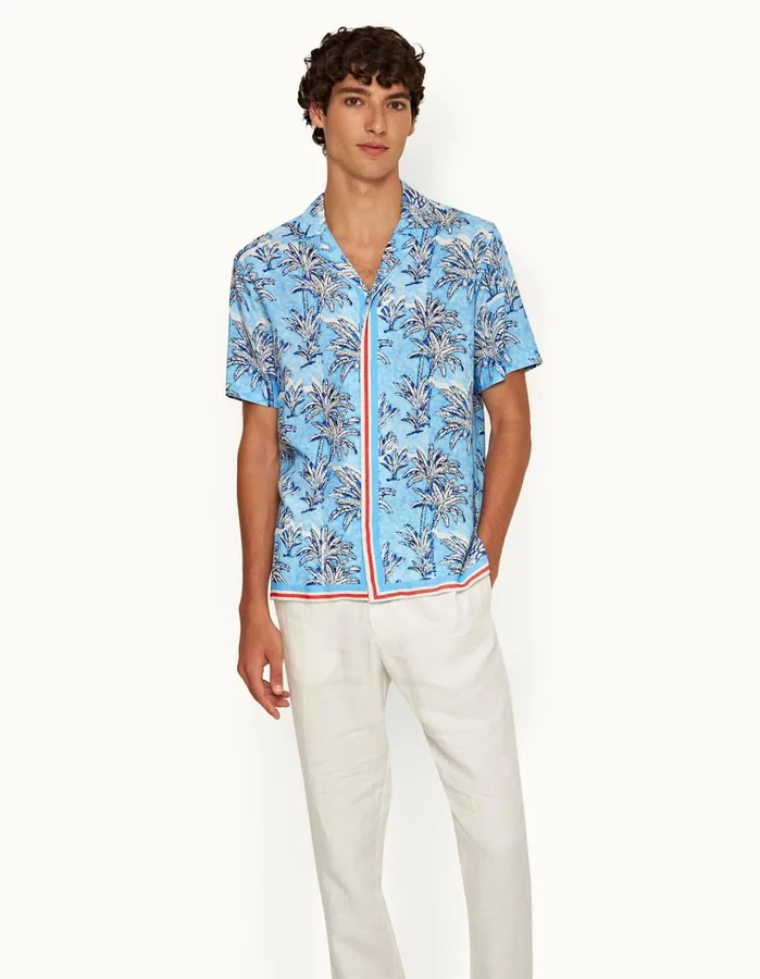 Orlebar Brown Shirts Men Maitan Bright Wish Blue