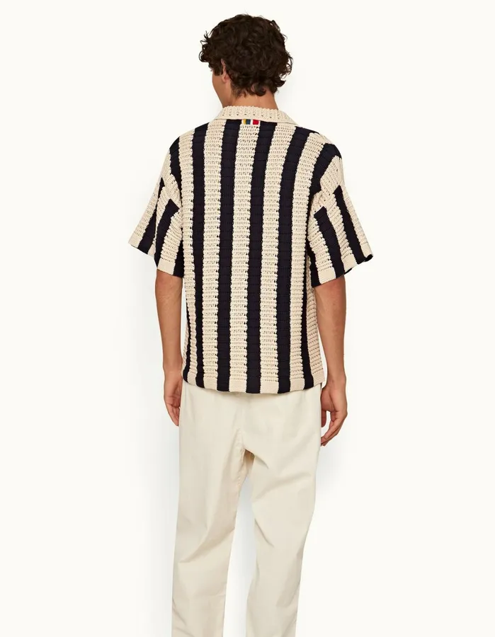 Orlebar Brown Shirts Men Thomas Crochet Night Iriscashew