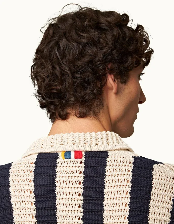 Orlebar Brown Shirts Men Thomas Crochet Night Iriscashew