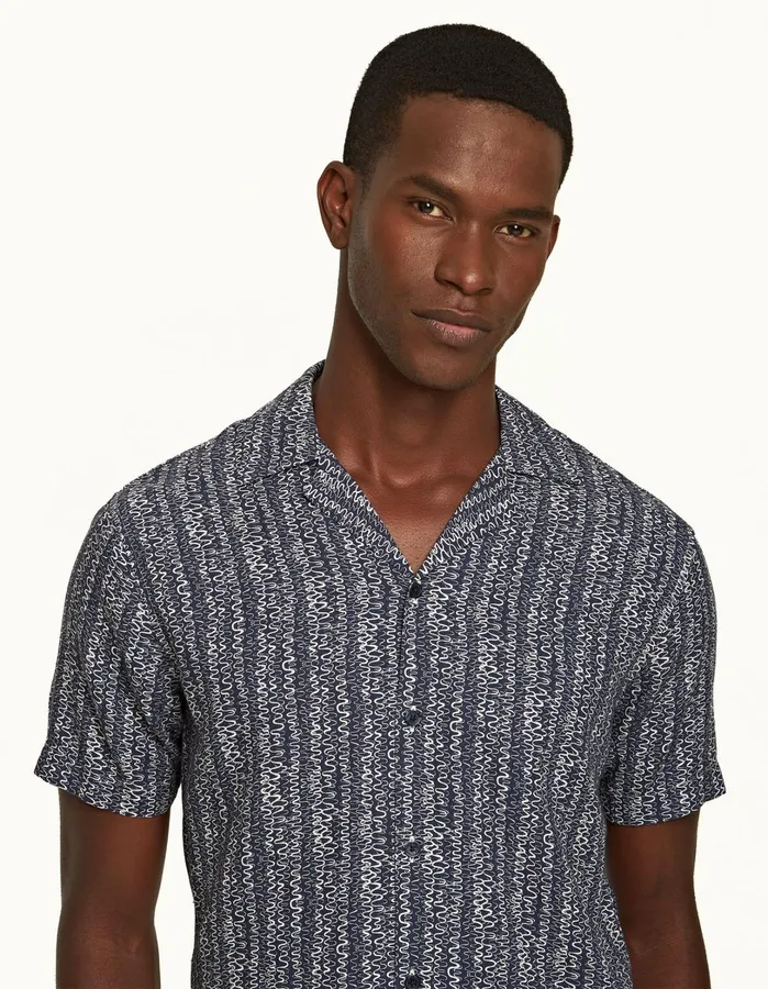 Orlebar Brown Shirts Men Travis Midnight Navy