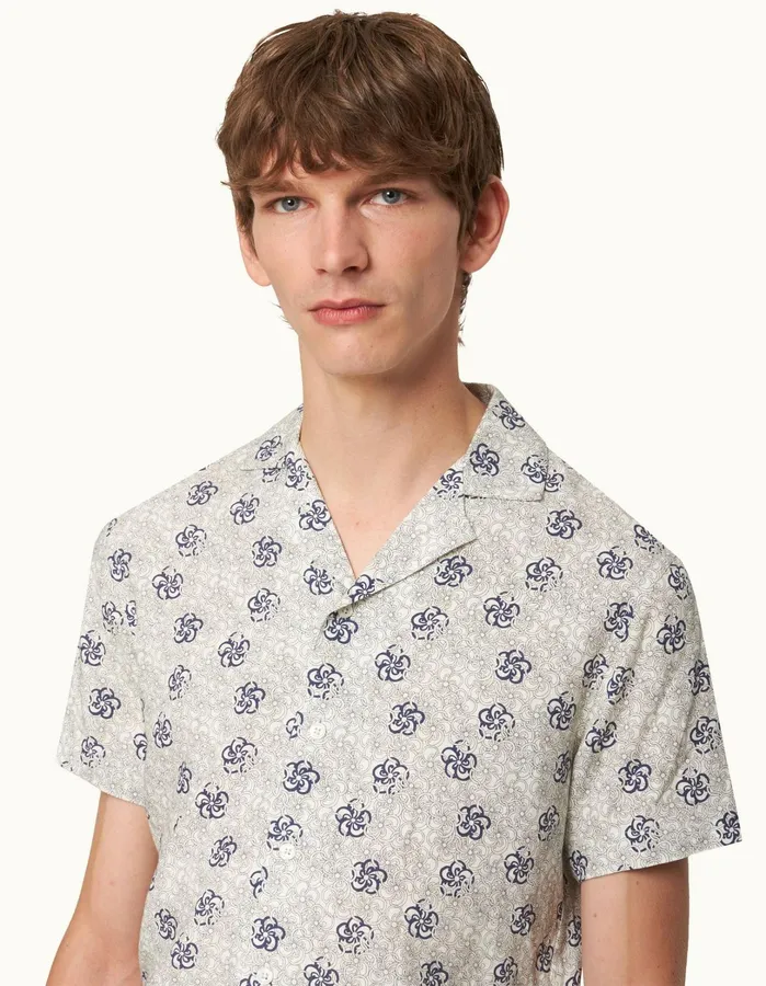 Orlebar Brown Shirts Men Travis White Sand