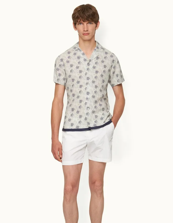 Orlebar Brown Shirts Men Travis White Sand