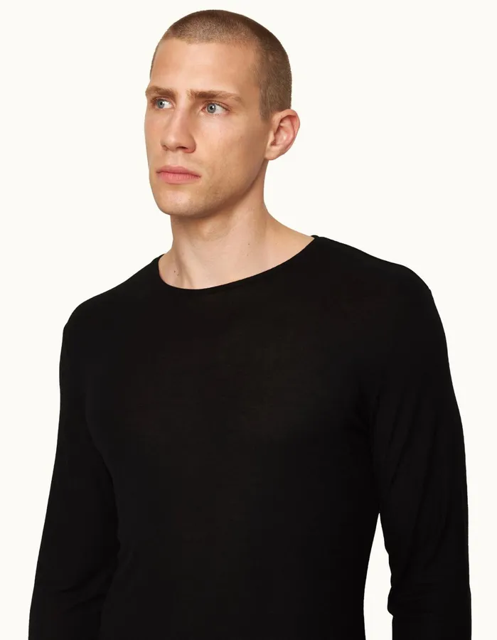 Orlebar Brown TShirts Men ObT Ice Wool Black