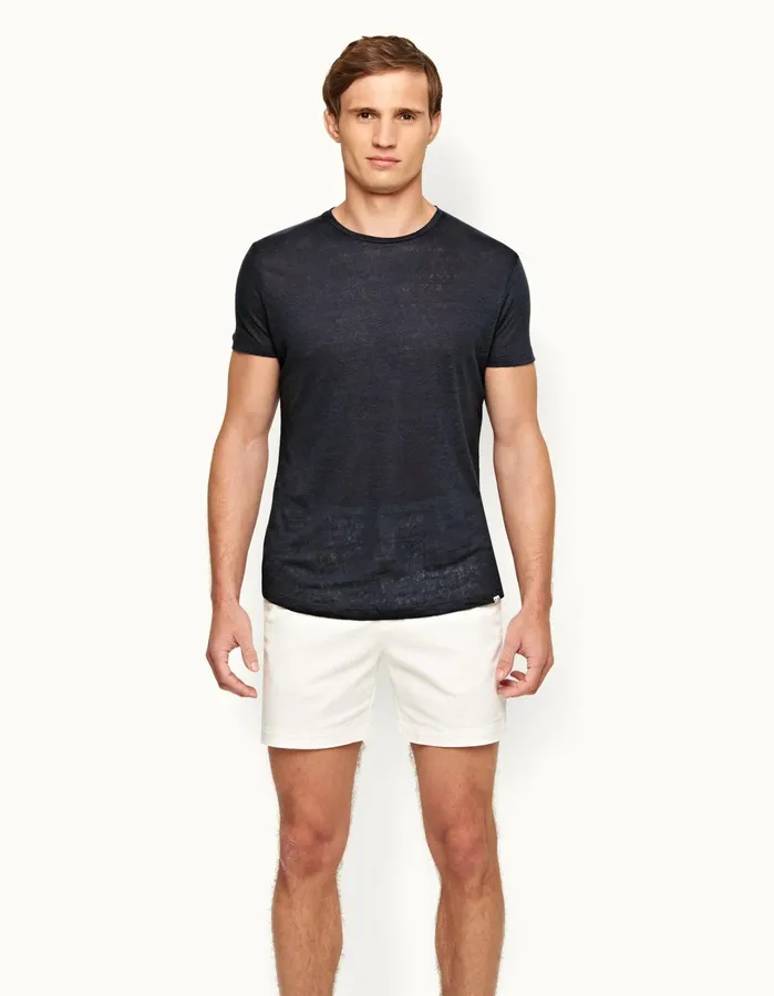 Orlebar Brown TShirts Men ObT Linen Navy