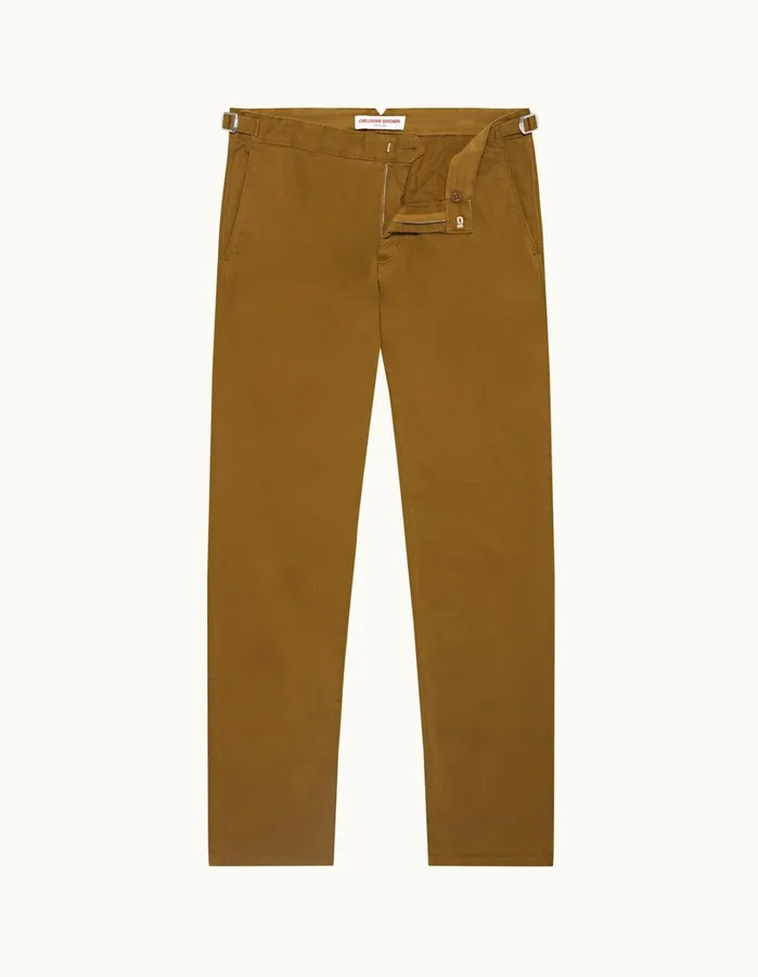 Orlebar Brown Trousers Men Fallon StretchCotton Golden Khaki