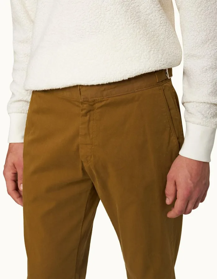 Orlebar Brown Trousers Men Fallon StretchCotton Golden Khaki