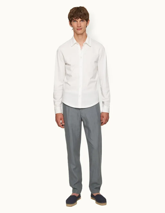 Orlebar Brown Trousers Men Griffon Linen Granite