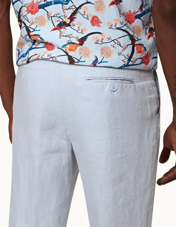 Orlebar Brown Trousers Men Griffon Linen Light Island Sky