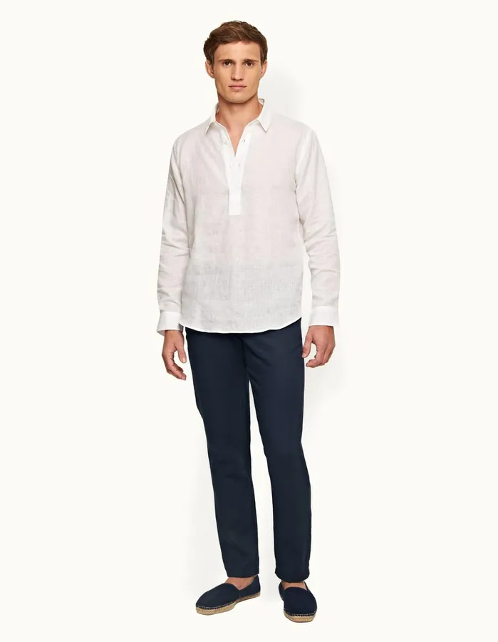Orlebar Brown Trousers Men Griffon Linen Navy