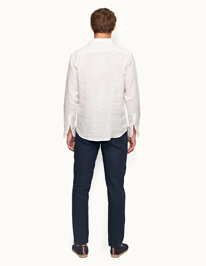 Orlebar Brown Trousers Men Griffon Linen Navy