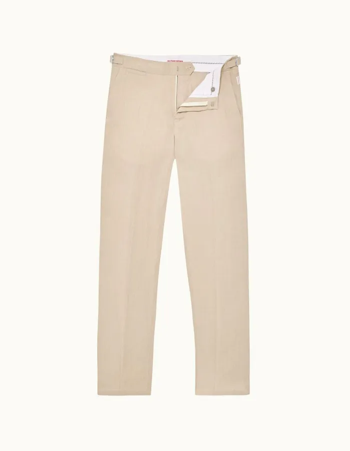 Orlebar Brown Trousers Men Griffon Linen Taupe
