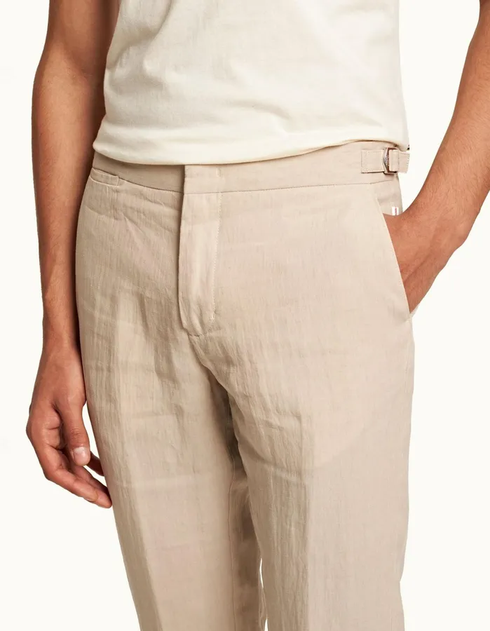 Orlebar Brown Trousers Men Griffon Linen Taupe