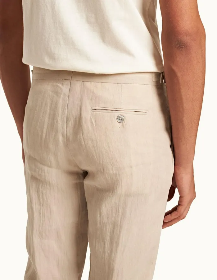 Orlebar Brown Trousers Men Griffon Linen Taupe