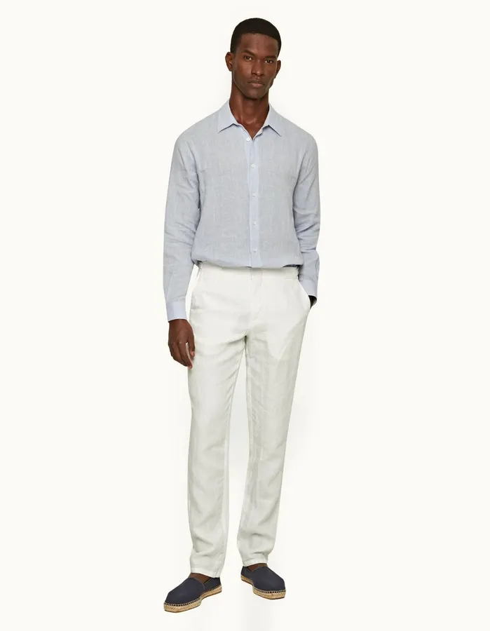 Orlebar Brown Trousers Men Griffon Linen White