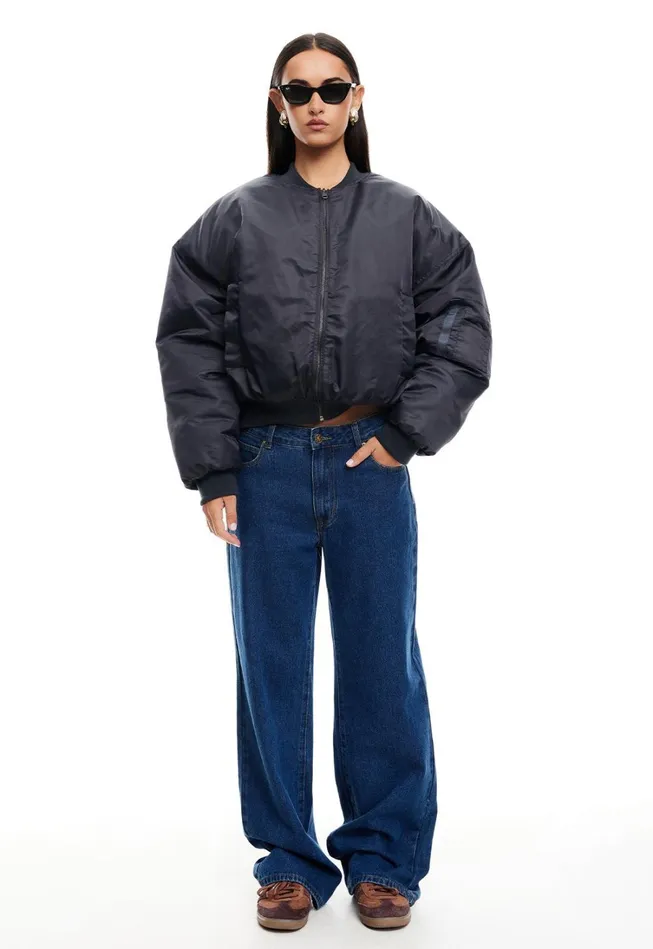 Outerwear Women Lioness Fashion ESSENTIAL BOMBER Dark Slate Outerwear Women Lioness Fashion ESSENTIAL BOMBER Dark Slate