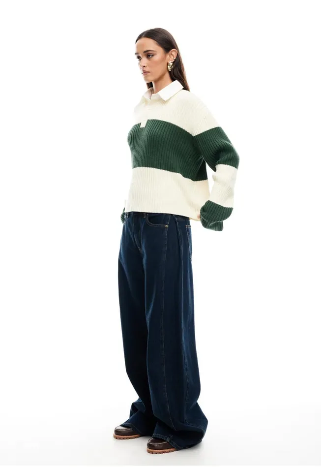 Outerwear Women Lioness Fashion PRINCE RUGBY Moss Stripe Outerwear Women Lioness Fashion PRINCE RUGBY Moss Stripe