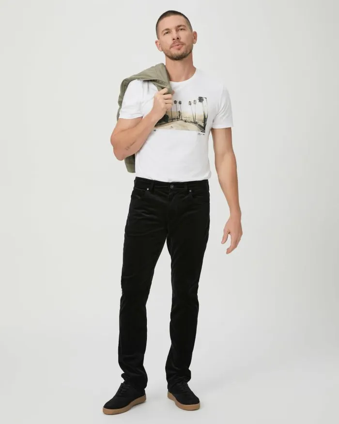 Pants and Joggers Men PAIGE Lennox Slim Pant 8211 Black Corduroy